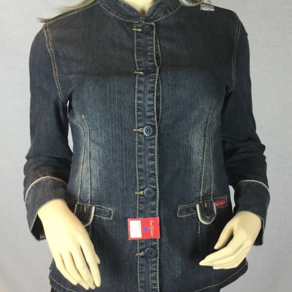 Fancy Ladies Jeans Jacket Suns Limites Brand Stretch on buttons two front pocket